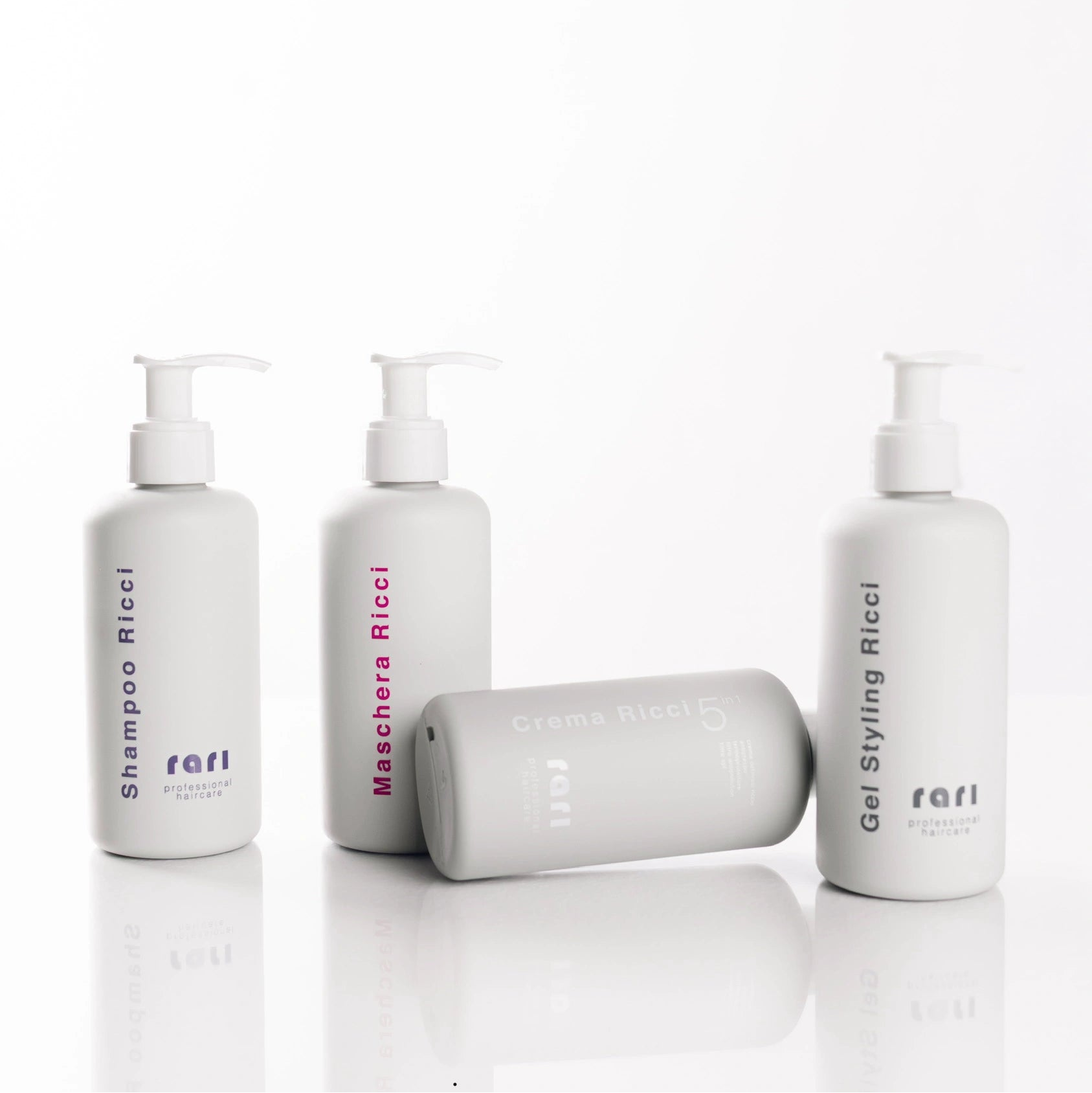 MEGA BOX shampoo, maschera, crema ricci 5in1 e gel styling RARI PROFESSIONAL HAIRCARE